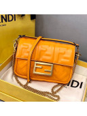 Fendi FF Lambskin Baguette Mini Bag Orange 2021