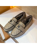 Chanel Quilted Lambskin and Wool Flat Loafers Gray 2019
