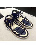 Chanel Suede Kidskin Sandals G36176 Deep Blue 2020