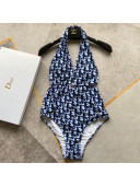 Dior One-Piece Flower Swimwear DS18 Blue 2021