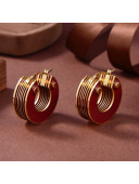 Bottega Veneta Round Earrings Red 2021