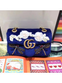 Gucci GG Marmont Embroidered Velvet Mini Bag 446744 Royal Blue 2017