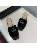 Gucci GG Sequins Slide Sandals Black 2021