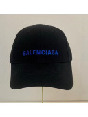 Balenciaga Logo Canvas Baseball Hat Black 2021 21