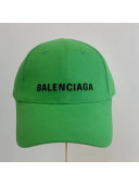 Balenciaga Logo Canvas Baseball Hat Green 2021 22