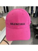 Balenciaga Logo Canvas Baseball Hat Pink 2021 18