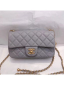 Chanel Lambskin & Gold-Tone Metal Flap Bag AS1787 Gray 2020 TOP