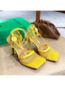 Bottega Veneta Lambskin Mesh Sandals 9cm Yellow 2021