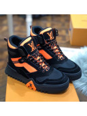 Louis Vuitton High-top Sneakers in Mesh and Suede Patchwork Black/Orange 2019 (For Women and Men)