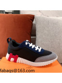 Hermes Bouncing Technical Canvas and Suede Sneakers Black/Grey 2021 