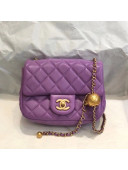 Chanel Lambskin & Gold-Tone Metal Flap Bag AS1786 Purple 2020 TOP