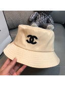Chanel Contrast CC Nylon Bucket Hat Light Gold 2021