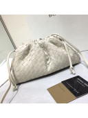 Bottega Veneta The Mini Pouch Crossbody Bag in Woven Lambskin White 2020 02