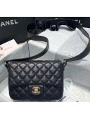Chanel Lambskin & Calfskin Flap Bag AS1737 Black 2020