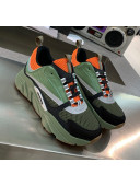 Dior B22 Sneaker in Calfskin And Technical Mesh Green/Orange 2020