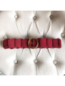 Bottega Veneta Suede Modular Link Belt with Circular Buckle Red 2019