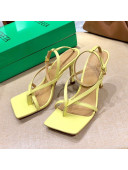 Bottega Veneta Stretch Lambskin Strap Sandals 9cm Pearl Yellow 2021