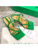 Bottega Veneta Stretch Lambskin Strap Sandals 9cm Grass Green 2021