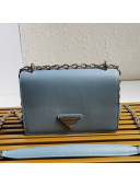 Prada Nylon and Saffiano Leather Shoulder Bag 1BD032 Blue 2021