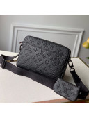 Louis Vuitton Men's Duo Messenger Bag in Monogram Embossed Leather M69827 Black 2020
