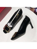 Roger Vivier Belle Vivier Trompette Pumps in Patent Leather With 7cm Heel Black 2020