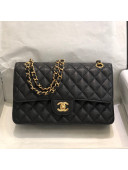 Chanel Quilted Big Grained Calfskin Medium Classic Flap Bag A01112 Black/Gold 021 2021 