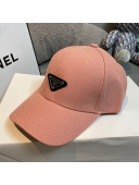 Prada Canvas Logo Baseball Hat Light Pink 2021