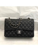 Chanel Quilted Big Grained Calfskin Medium Classic Flap Bag A01112 Black/Silver 023 2021 