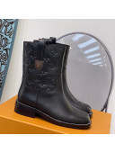 Louis Vuitton Downtown Monogram Embossed Calfskin Ankle Boots Black 2021