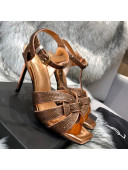Saint Laurent Crystal Fabric High- Heel Sandals 10cm 2021 06 