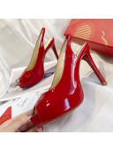 Christian Louboutin Patent Leather Peep-toe Platform Pumps Red 2021