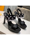Louis Vuitton LV Escale Calfskin Platform Sandal With 10.5cm Heel Black 2020