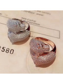 Cartier Leopard Crystal Ring Silver/Rose Gold  