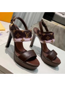 Louis Vuitton LV Escale Calfskin Platform Sandal With 10.5cm Heel Brown 2020