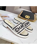 Chanel Canvas Slide Sandals G34826 Silver/Black 2021