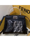Fendi FF Transparent Peekaboo Mini Top Handle Bag Black 2019