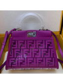 Fendi FF Transparent Peekaboo Mini Top Handle Bag Purple 2019