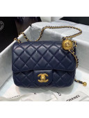 Chanel Lambskin & Gold-Tone Metal Flap Bag AS1786 Navy Blue 2020