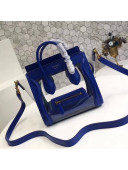Celine Nano Luggage Bag in Calfskin & PVC Blue 2018