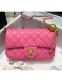 Chanel Lambskin & Gold-Tone Metal Flap Bag AS1787 Pink 2020