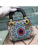 Dior KaléiDiorscopic Mini Lady Dior Top Handle Bag in Bloom Embroidered Calfskin 2019