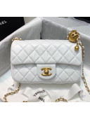 Chanel Lambskin & Gold-Tone Metal Flap Bag AS1787 White 2020