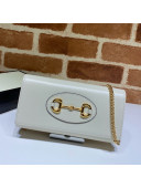 Gucci Horsebit 1955 Leather Wallet with Chain WOC ‎621888 White 2020