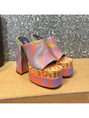 Versace Print Calfskin Platform Slide Sandals 15.5cm Multicolor 2022 28