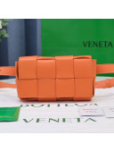 Bottega Veneta The Belt Cassette Bag in Maxi-Woven Lambskin Orange 2021 06