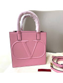 Valentino Small VLogo Walk Calfskin Vertical Tote Bag 1053 Pink 2020