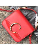 Chloe Shiny & Suede Calfskin Mini Top Handle Bag Bright Red 2019