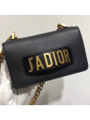 Dior "J'ADIOR" Mini Flap Bag In Black Calfskin with Gold-tone Metal 2018