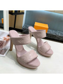 Louis Vuitton Monogram Leather Heel Sandals 10.5cm Light Pink 2021