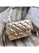Valentino Medium Metallic Candystud Top Handle Bag Gold 2018